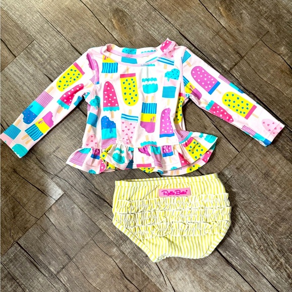 Ruffle Butts Toddler girl 12-18M 2 piece swimsuit with ruffles - Picture 1 of 6